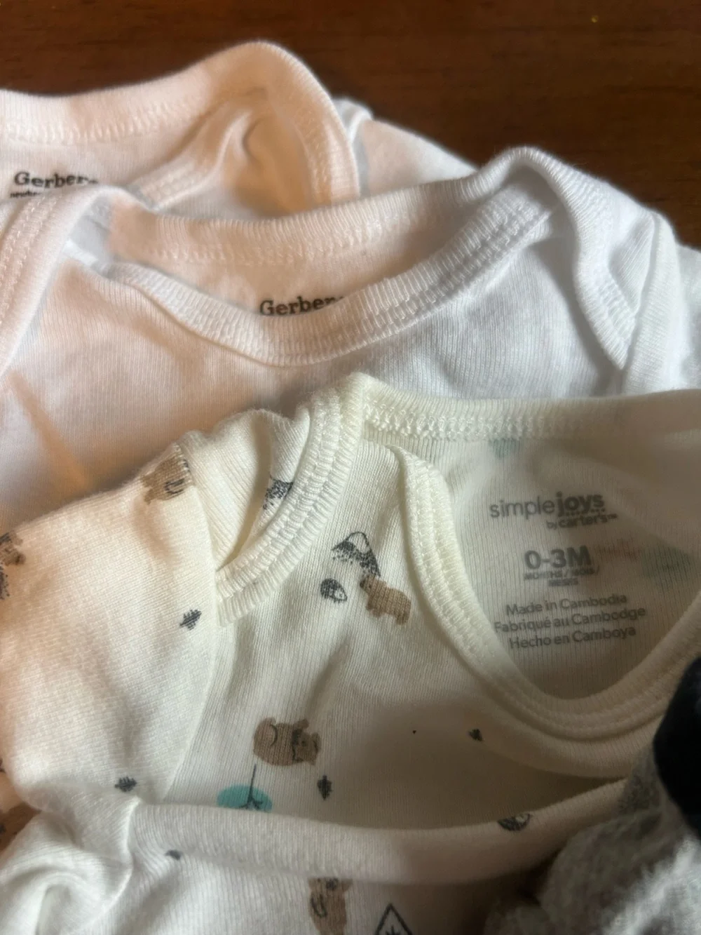 Gerber four bodysuits